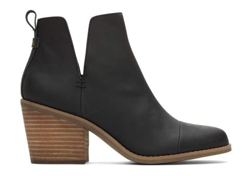 Black Leather Toms Everly Cutout Boot Boots Australia Sale | AU729-843