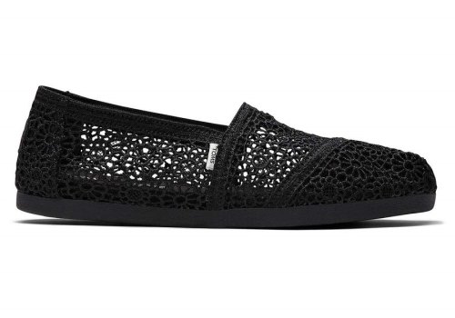 Black Toms Alpargata Moroccan Crochet Australia Sale | AU281-613