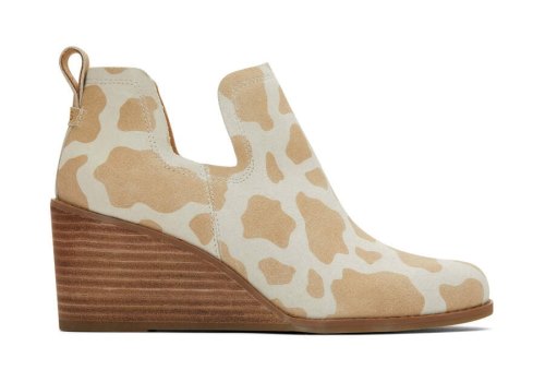 Cow Print Toms Kallie Wedge Bootie Booties Australia Sale | AU666-706