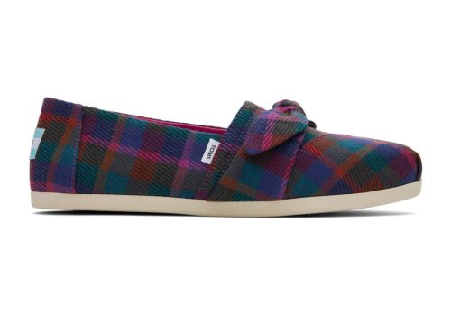 Fuchsia Plaid Toms Alpargata Plaid Bow Australia Sale | AU942-376