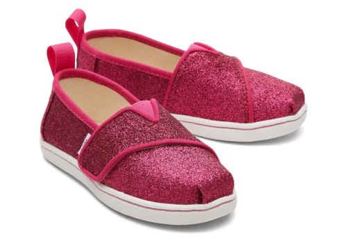 Glitter Dark Pink Toms Tiny Alpargata Glitter Australia Sale | AU128-187