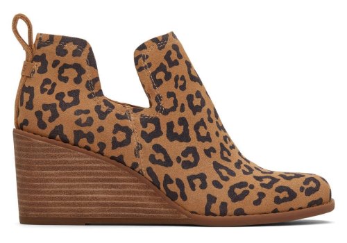 Leopard Toms Kallie Wedge Bootie Booties Australia Sale | AU556-398