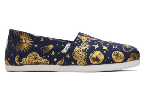 Navy Foil Toms Alpargata Celestial Australia Sale | AU417-542