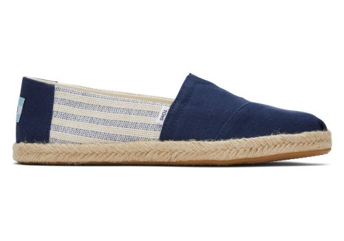 Navy Stripes Toms Alpargata Recycled Cotton Rope Espadrille Australia Sale | AU118-130