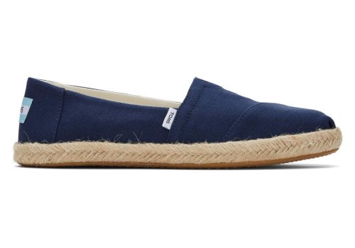 Navy Toms Alpargata Recycled Cotton Rope Espadrille Australia Sale | AU683-340