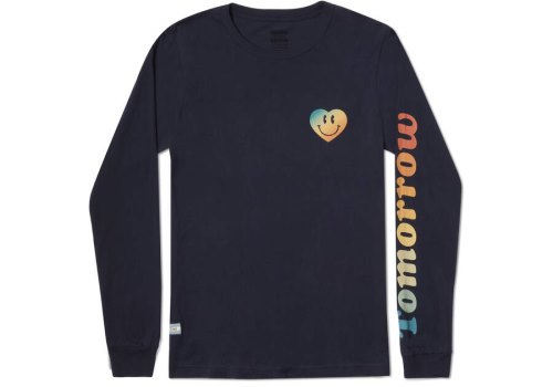 Navy Toms TOMORROW Logo Long Sleeve T Shirts Australia Sale | AU478-524