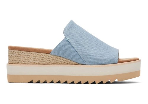 Pastel Blue Washed Denim Toms Diana Mule Sandal Sandals Australia Sale | AU799-793