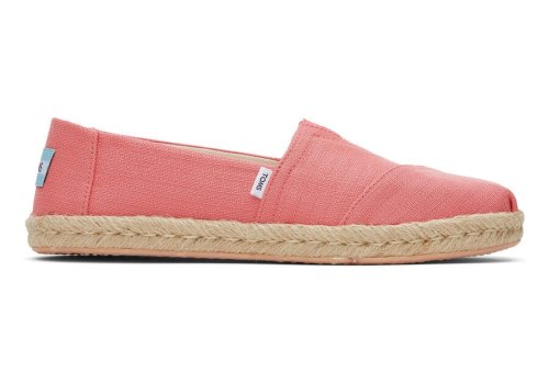 Peach Textured Woven Toms Alpargata Rope Espadrille Australia Sale | AU759-643