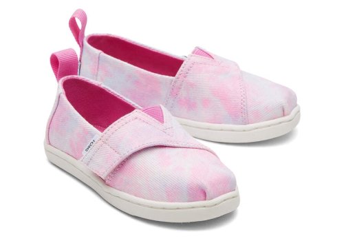 Pink Tie Dye Toms Tiny Alpargata Multi Tie Dye Twill Australia Sale | AU911-720