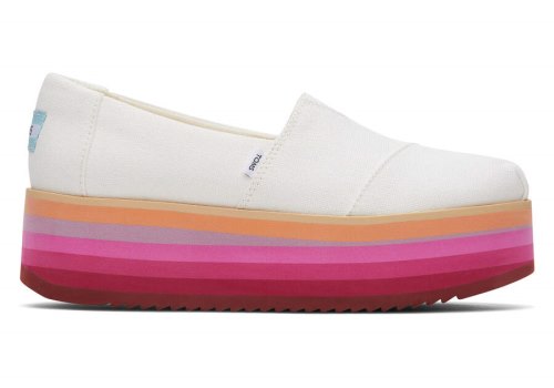 White Canvas Toms Alpargata Platform Espadrille Platform Shoes Australia Sale | AU132-283