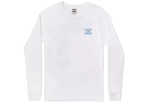 White Toms Logo Long Sleeve Tee T Shirts Australia Sale | AU011-397